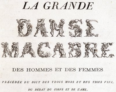 Frontispice "A grande dança macabra de homens e mulheres". de Unknown artist