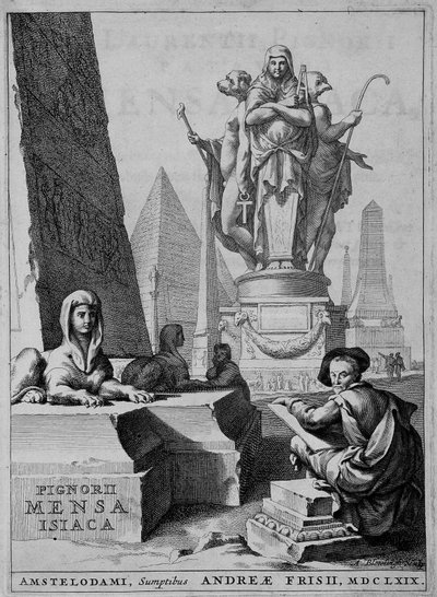 Frontispício de "Mensae Isiaca" (que dá o significado dos ritos sagrados entre os egípcios) de Unknown artist