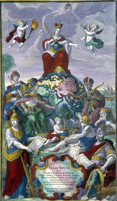 Frontispício do "Atlas Nouveau" de Seutter Georges Mattaus de Unknown artist