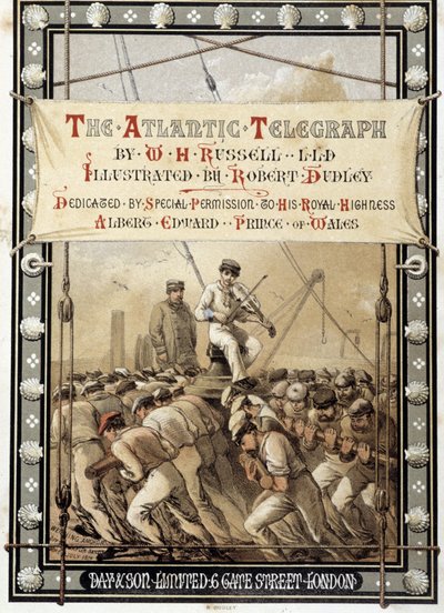 Frontispice do livro "The Atlantic Telegraph" de W. H. Russel, c. 1860 de Unknown artist
