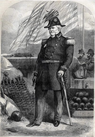 General Winfield Scott (1786 - 1866). gravura de 1860. de Unknown artist