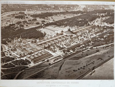 Vista geral da Exposição Mundial de 1873 em Viena. de Unknown artist