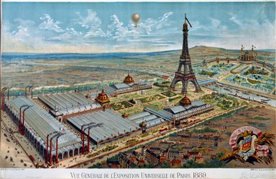 Vista geral da Exposição Universal de Paris em 1889 de Unknown artist