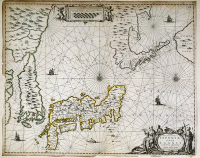 Mapa geográfico do Japão, Coreia e China do Sul de Unknown artist