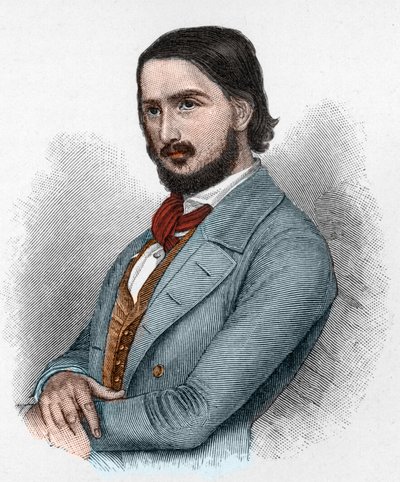 Georg Friedrich Rudolph Theodor Herwegh (1817-1875) poeta alemão, revolucionário e tradutor. de Unknown artist