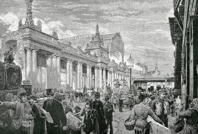 Império Alemão ou Segundo Reich (1871-1918): Manifestação socialista na Praça do Mercado de Berlim, 25 de Fevereiro de Unknown artist