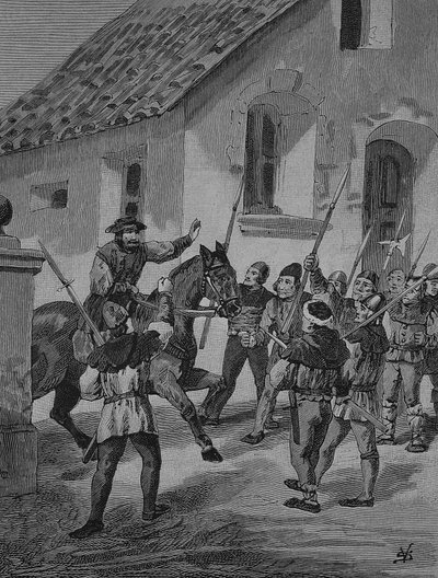 Guerra dos Camponeses Alemães (1524-1526): Feuerbacher e os camponeses amotinados, Matern Feuerbacher foi um dos líderes dos camponeses na Guerra dos Camponeses de Unknown artist