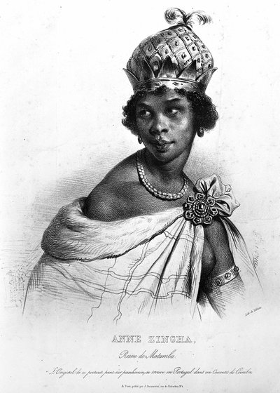 Ginga, a Rainha Quilombola of Matamba and Angola. ANNE ZINGHA QUEEN OF ANGOLA. (1587-1663). de Unknown artist