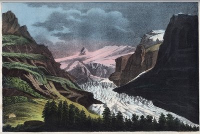 Glaciar de Grindelwald na Suíça - Suíça, glaciar Grindelwald no século XIX - gravura da "Usi e Costumi di Tutti i Popoli dell