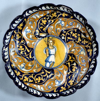 Godronnee faience cup decoree de um angelot. Paris do século XVI, Museu do Louvre de Unknown artist