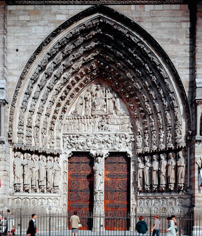 Arte Gótica: portal central da Catedral de Notre Dame de Paris de Unknown artist
