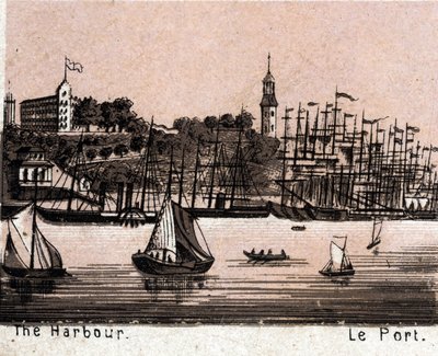 Hamburgo (Hamburgo), Alemanha: vista do porto (Harbour, Harbor). em "O mundo ilustra 168 vistas" Sem data (final do século XIX) de Unknown artist