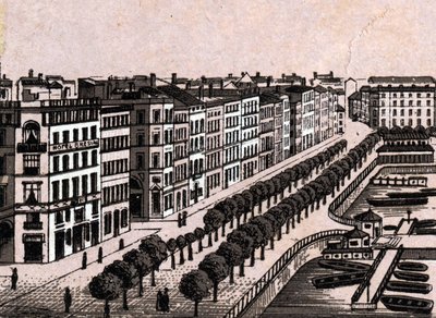 Hamburgo, Alemanha: vista da antiga Jungfernstieg (antiga Jungfernstieg em Hamburgo). em "O mundo ilustra 168 vistas" Sem data (final do século XIX) de Unknown artist