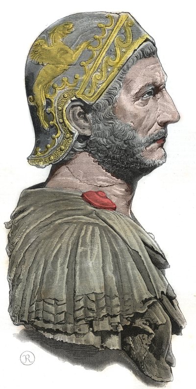 Hannibal - Retrato de Hannibal ou Annibal Barca (ca. 247-183 a.C.), general cartaginês e estadista de Unknown artist