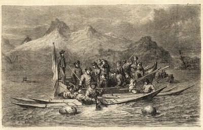 Harp Seal Hunt - Seal Hunt in Greenland - Engraving from "The Illustrous Universe" 1866 de Unknown artist
