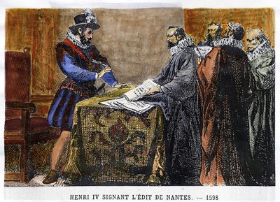 Henri IV (1553 - 1610) assinou a Edit de Nantes em 1598. de Unknown artist