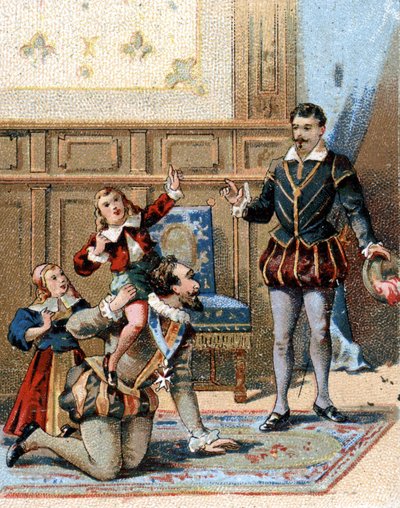 Henrique IV Rei da França (1553-1610) brincando com seus filhos de Unknown artist