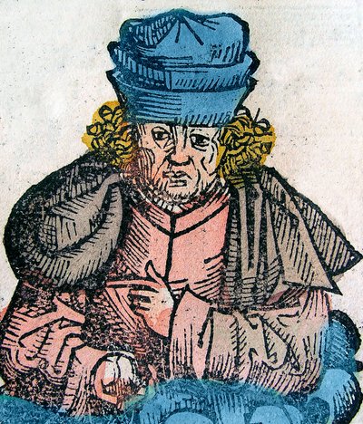 Herodote (Herodotos, 484-425 aC), historiador grego - HERODOTUS 490-425 aC, historiador grego - talha da Crónica de Nuremberga de Unknown artist