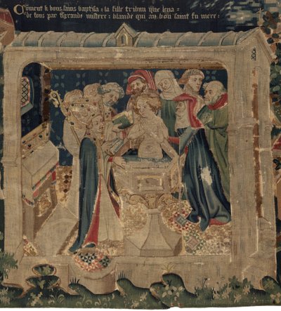 História de Saint Piat e Saint Eleuthère, Cena 13: O baptismo de Blanda de Unknown artist