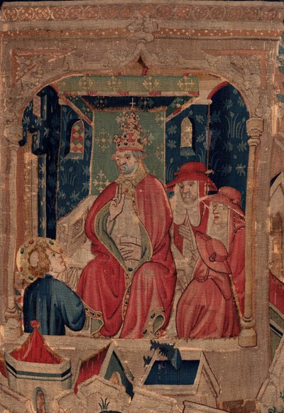 História de Saint Piat e Saint Eleuthère, Cena 9 Saint-Éleuthère é confirmada como bispo de Tournai (Au boin saint l