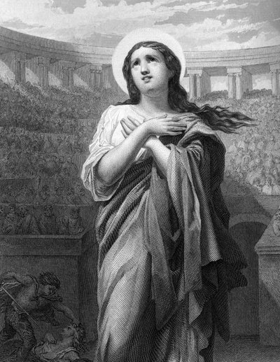 Santa Felicity. Viúva e Martírio Romano. (II c.) em "As Santas Mulheres".1852 de Unknown artist
