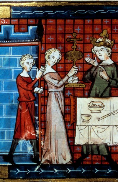 Procissão do Santo Graal. Miniatura do "Tale du Grail". de Unknown artist