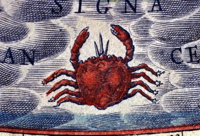 Horóscopo: signo do zodíaco, Câncer. Gravura do século XVI. de Unknown artist