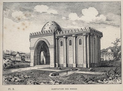 Housing Persians - gravura de 1889 em "Histoire de habitation humaine à l