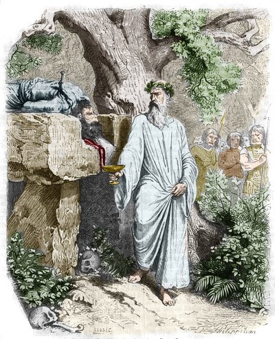 Sacrifício humano por um druida gaulês - no "Histoire de France" de Anquetil. Século XIX. de Unknown artist