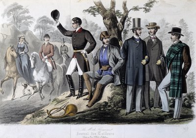 Roupas de caça, "Le Journal des tailors". de Unknown artist