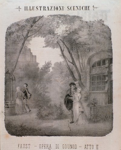 Ilustração para o segundo ato de Fausto de Charles Gounod de Unknown artist