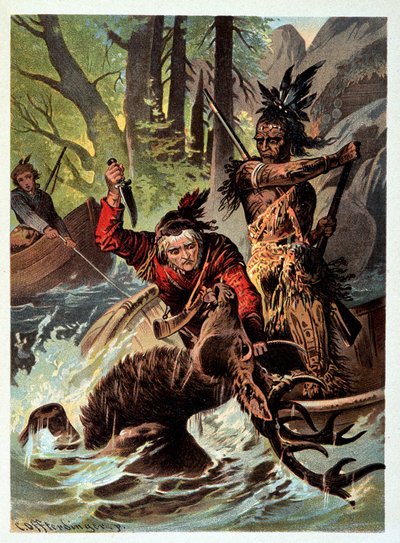 Ilustração de "Meias de Couro" de F. Cooper de Unknown artist