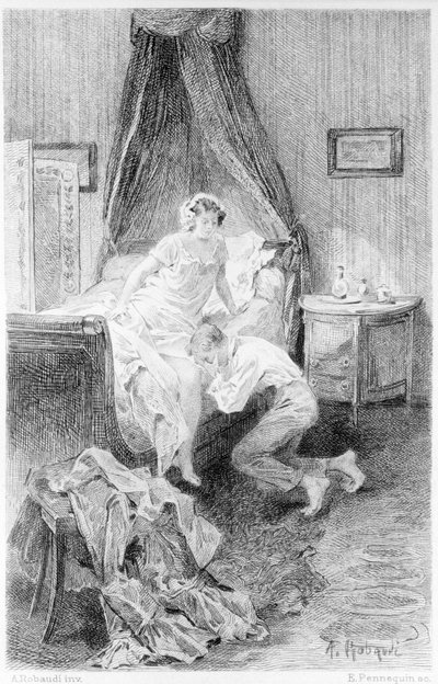 Ilustração de "Vermelho e Preto" de Stendhal. 1830. de Unknown artist