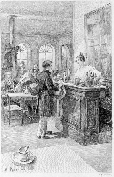 Ilustração de "O Vermelho e o Preto". Stendhal. 1831. Gravura do final do século XIX. de Unknown artist