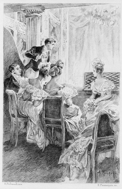 Ilustração de "O Vermelho e o Negro" de Stendhal. 1830. Gravura do final do século XIX. de Unknown artist