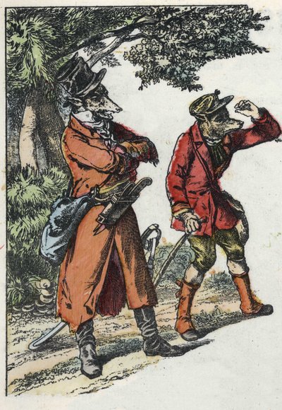 Ilustração do conto "Good Mom Mom Sheep". Em "Contos da casa para os pequenos". Gravura anónima do século XIX. de Unknown artist