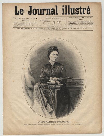 Impression Frederic - Victoria do Reino Unido (1840-1901) Victoria Adelaide Marie Louise do Reino Unido, Royal Princess of Great Britain and Ireland - Victoria, Princess Royal (Imperatriz Frederick) - capa do "The Illustrous Journal" de março de 1894 de Unknown artist