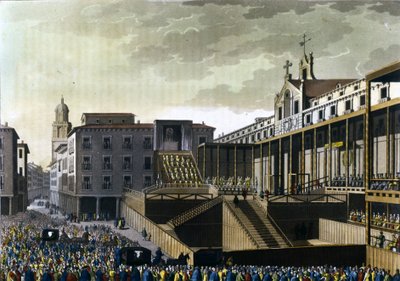 Cena da Inquisição na praça pública em Burgos, Espanha. Século XVI. de Unknown artist