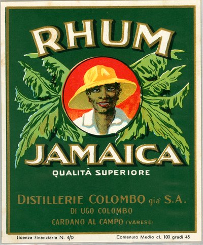 Anúncio de álcool rum na Jamaica (Chromolithography, final do século XIX) de Unknown artist
