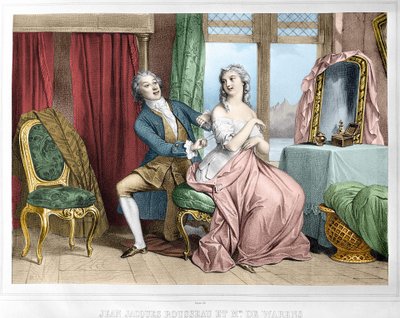Jean Jacques Rousseau (1712 - 1778) e Madame de Warens (1700 - 1762). de Unknown artist