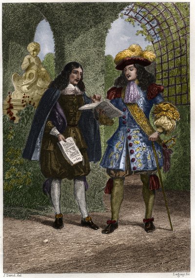 João Batista (Jean-Baptiste) Colbert (1619-1683) com Luís XIV, Rei da França e Navarra (1638-1715). Gravura do século XIX. Coleção particular. de Unknown artist