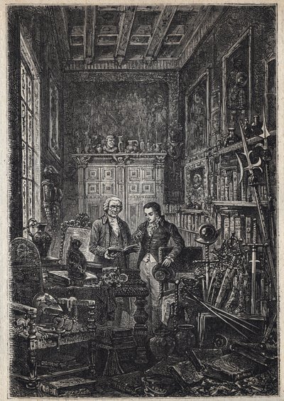 Jonathan Oldenbuck - (O Santo dos Santos do Antiquário) - Ilustração do século XIX para o romance "O Antiquário" de de Unknown artist