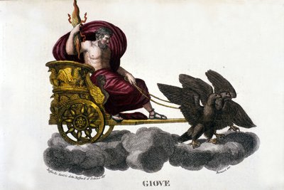 Júpiter (Zeus). Gravura do século XIX. de Unknown artist