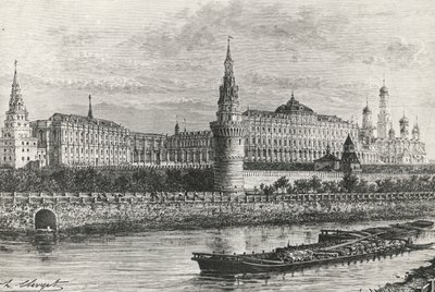 Kremlin em Moscou, Rússia, gravura da Rússia Livre de Unknown artist