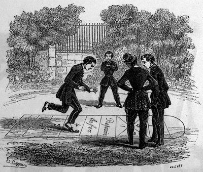 A grande treta. Gravura em "Le journal de la jeunesse". de Unknown artist