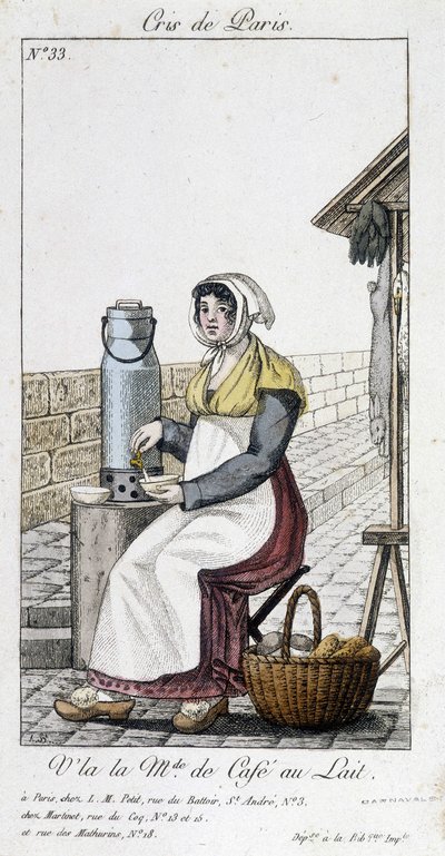 O comerciante do café au lait - em "Cris de Paris de Unknown artist
