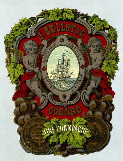 Rótulo de "Bellot Cognac - Fine Champagne", sd. Século XIX. de Unknown artist