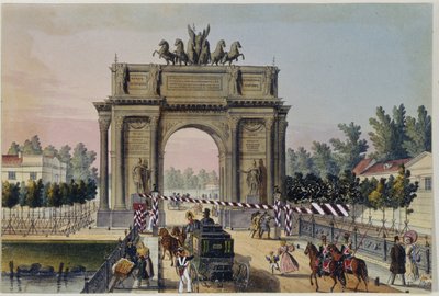 O arco triunfal em São Petersburgo (Álbum de Marie Taglioni de Unknown artist