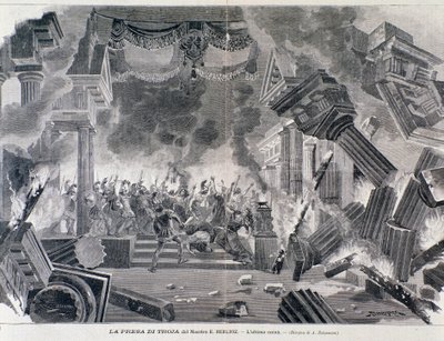 Última cena da ópera Os Trohans de Hector Berlioz de Unknown artist