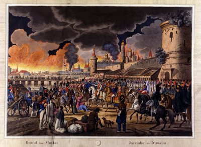 O grande incêndio em Moscovo, em Setembro de 1812. de Unknown artist